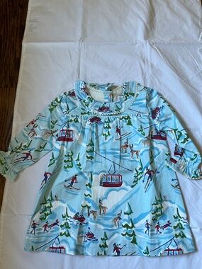 Beautiful 100 Cotton Lined CPC girls dress with  Unique ski Motif .